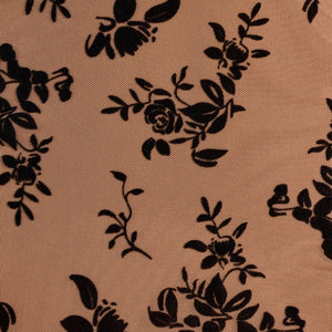 Timeless Beauty Flocked Floral Mesh Strapless Midi Dress