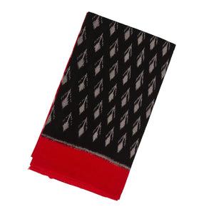 Black Handloom Orissa Cotton Saree With Tie & Dye Motifs