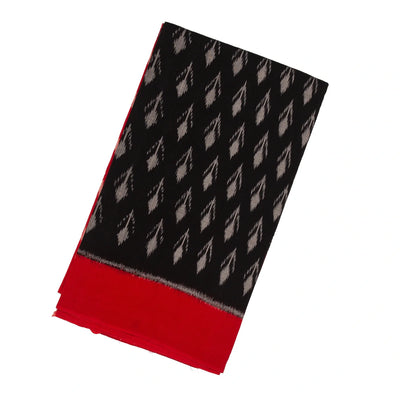 Black Handloom Orissa Cotton Saree With Tie & Dye Motifs