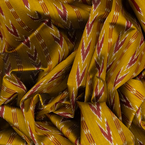 Oil Mustard Handloom Orissa Silk Saree With Tie & Dye Motifs