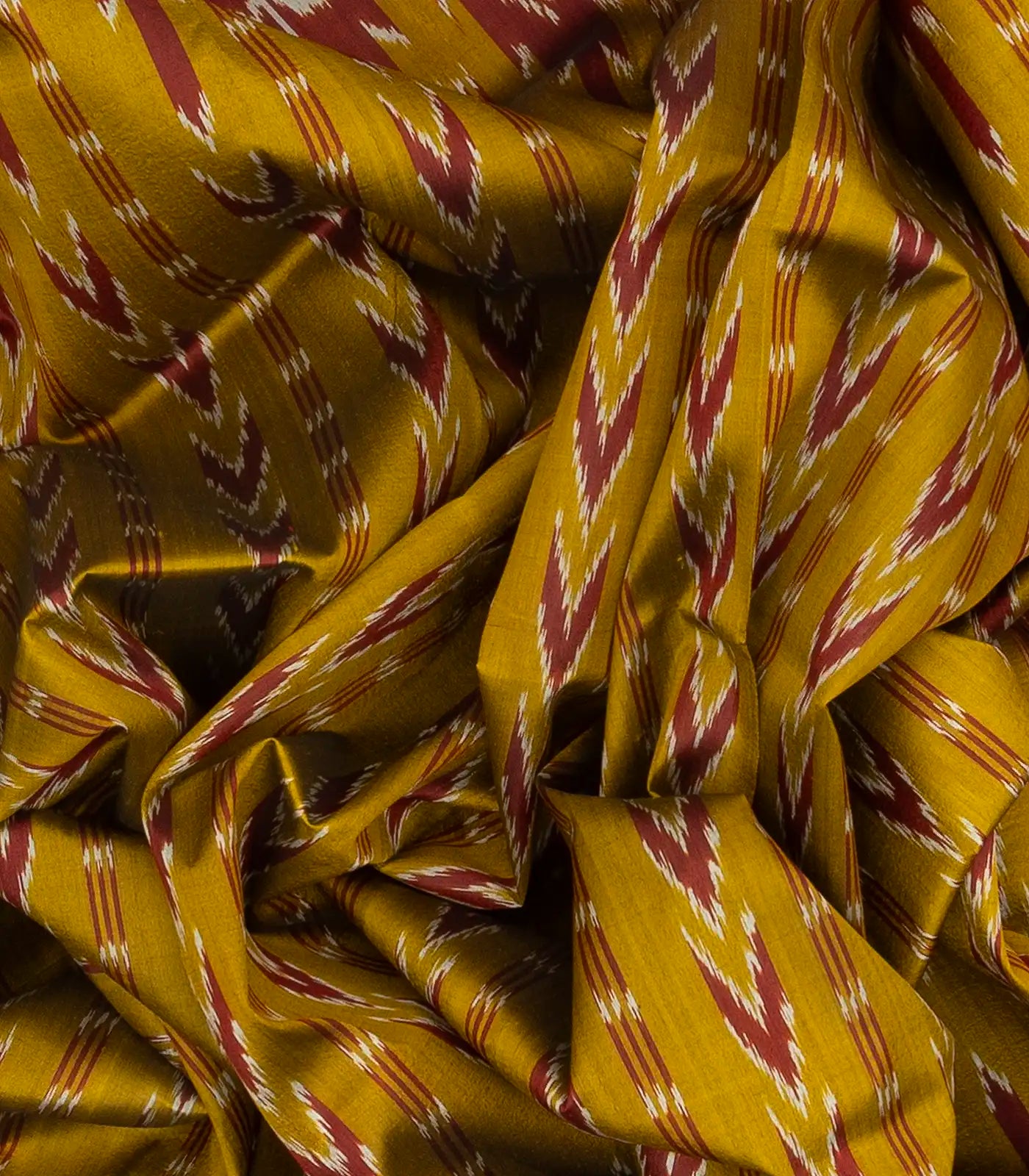 Oil Mustard Handloom Orissa Silk Saree With Tie & Dye Motifs