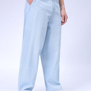 Men's Blue Skater Baggy Fit Solid Jeans