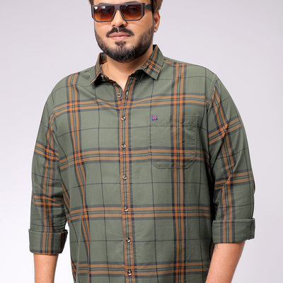Men's Plus Size Checked Casual Shirt