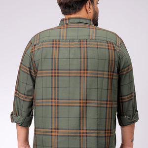Men's Plus Size Checked Casual Shirt