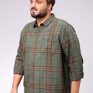 Men's Plus Size Checked Casual Shirt