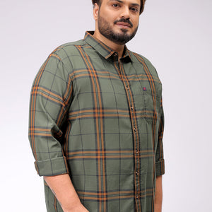 Men's Plus Size Checked Casual Shirt