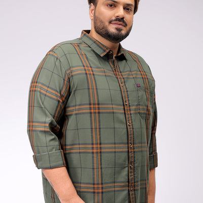 Men's Plus Size Checked Casual Shirt