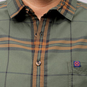 Men's Plus Size Checked Casual Shirt
