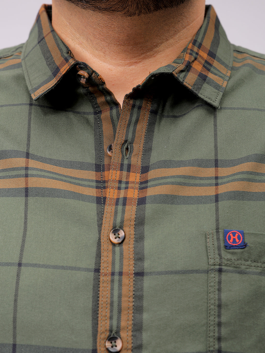 Men's Plus Size Checked Casual Shirt