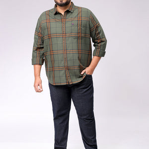 Men's Plus Size Checked Casual Shirt