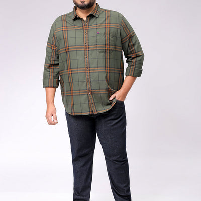 Men's Plus Size Checked Casual Shirt