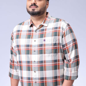 Men's Plus Size Checked Casual Shirt