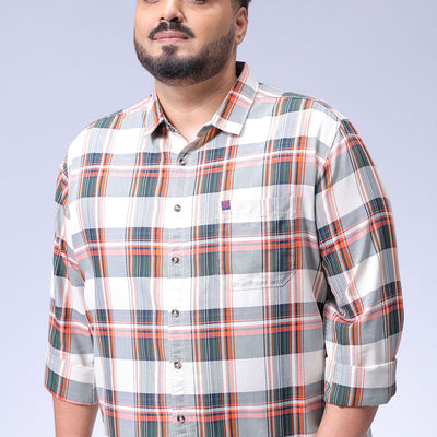 Men's Plus Size Checked Casual Shirt