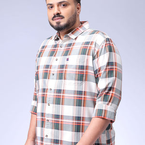Men's Plus Size Checked Casual Shirt