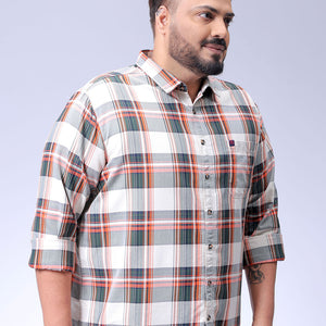 Men's Plus Size Checked Casual Shirt