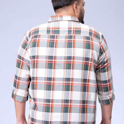 Men's Plus Size Checked Casual Shirt