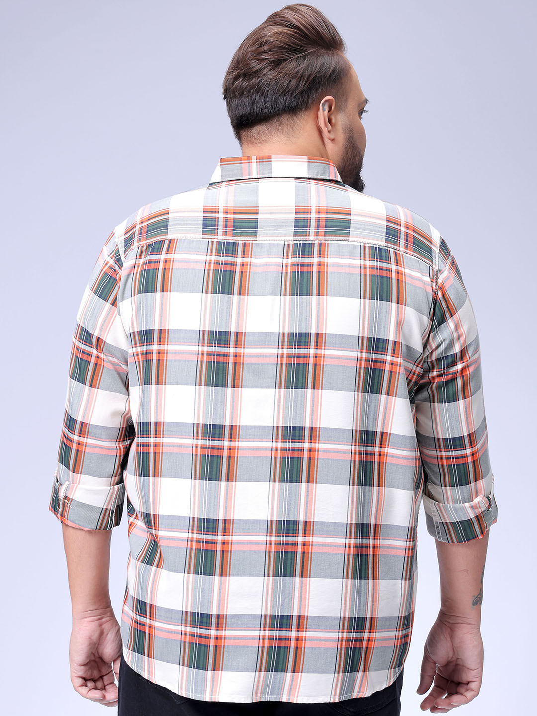 Men's Plus Size Checked Casual Shirt