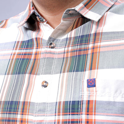 Men's Plus Size Checked Casual Shirt