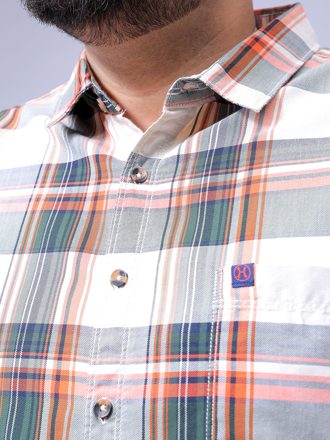 Men's Plus Size Checked Casual Shirt