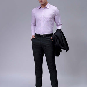 Men's Pink Slim Fit Checked Formal Shirt