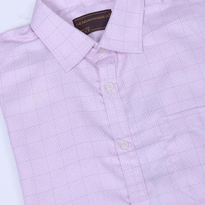 Men's Pink Slim Fit Checked Formal Shirt