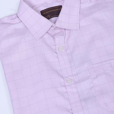 Men's Pink Slim Fit Checked Formal Shirt