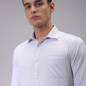 Men's Grey Slim Fit Checked Formal Shirt