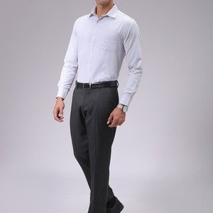 Men's Grey Slim Fit Checked Formal Shirt