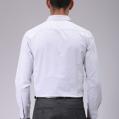 Men's Grey Slim Fit Checked Formal Shirt