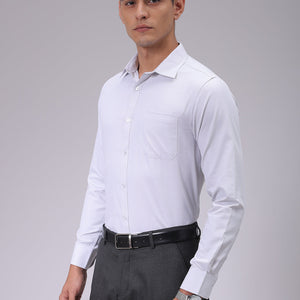 Men's Grey Slim Fit Checked Formal Shirt