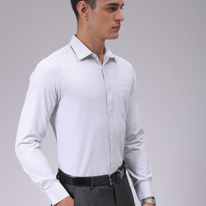 Men's Grey Slim Fit Checked Formal Shirt