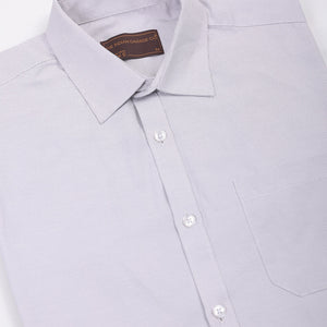 Men's Grey Slim Fit Checked Formal Shirt