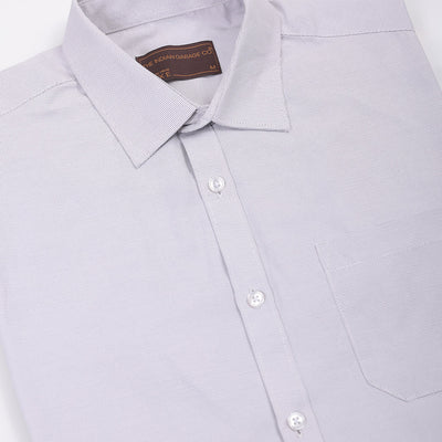 Men's Grey Slim Fit Checked Formal Shirt