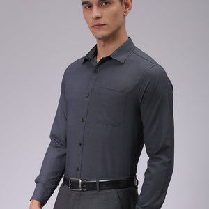 Men's Black Slim Fit Solid Formal Shirt