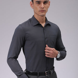 Men's Black Slim Fit Solid Formal Shirt