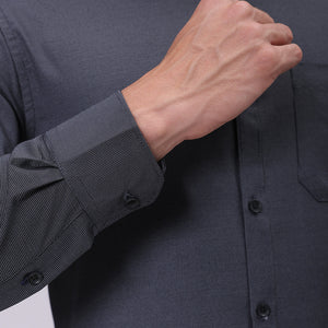 Men's Black Slim Fit Solid Formal Shirt