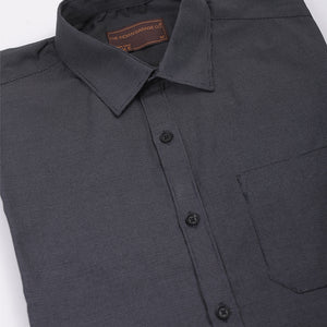 Men's Black Slim Fit Solid Formal Shirt