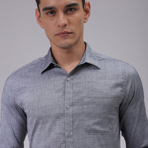 Men's Black Slim Fit Solid Formal Shirt