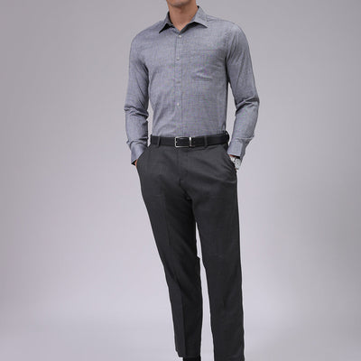 Men's Black Slim Fit Solid Formal Shirt