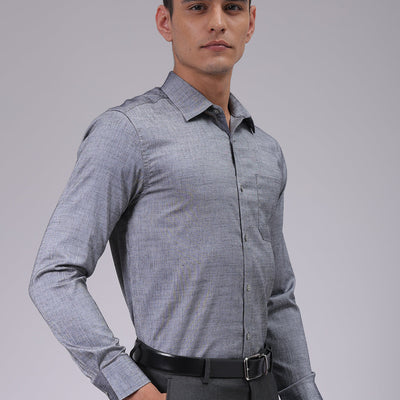 Men's Black Slim Fit Solid Formal Shirt