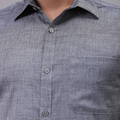 Men's Black Slim Fit Solid Formal Shirt