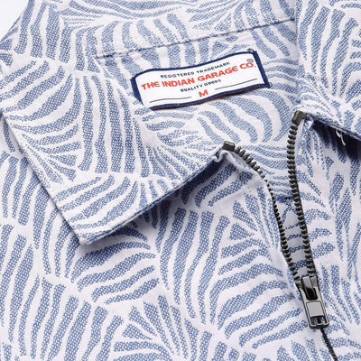 Men's White Regular Fit Textured Casual Shirt