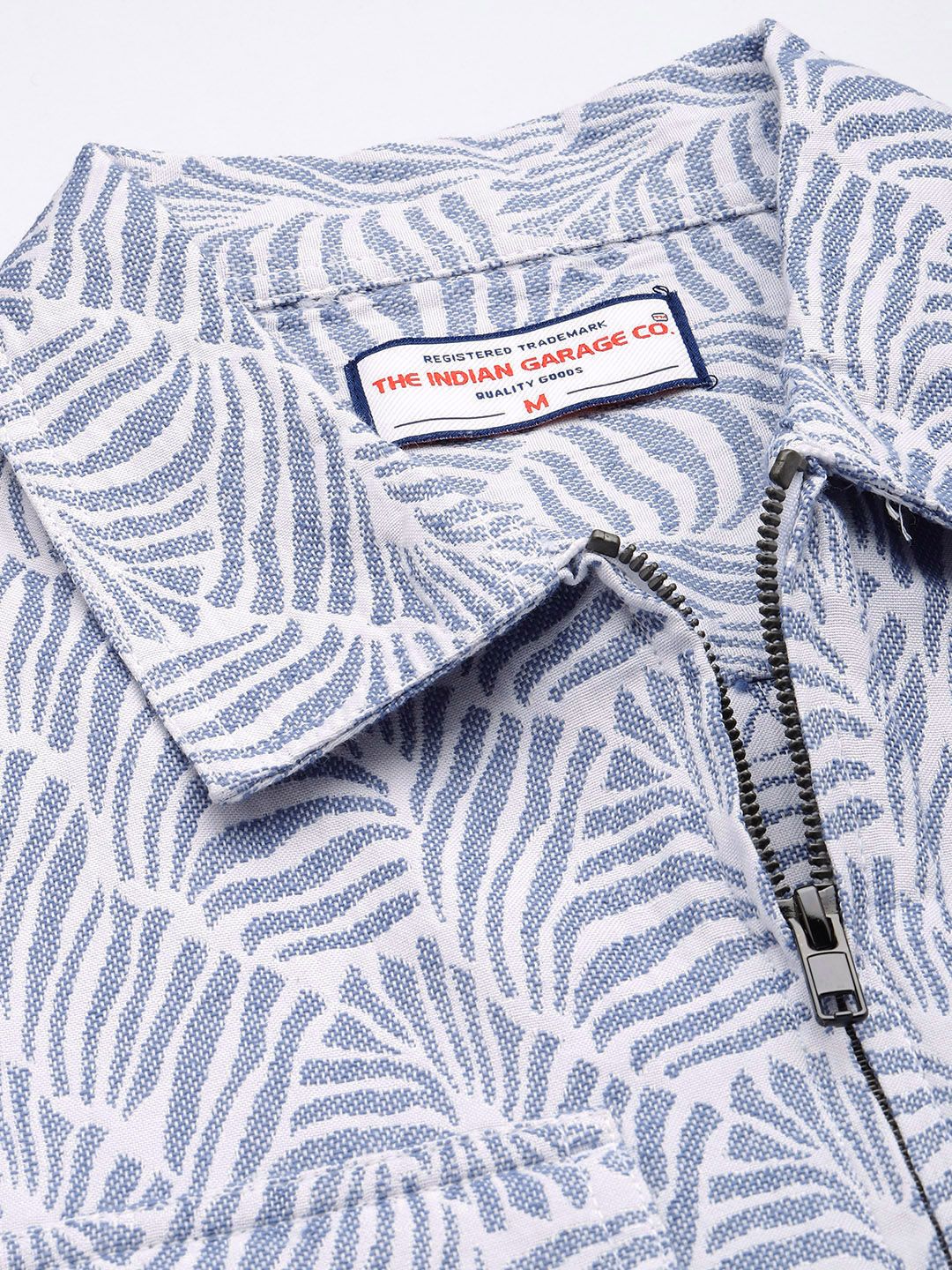 Men's White Regular Fit Textured Casual Shirt