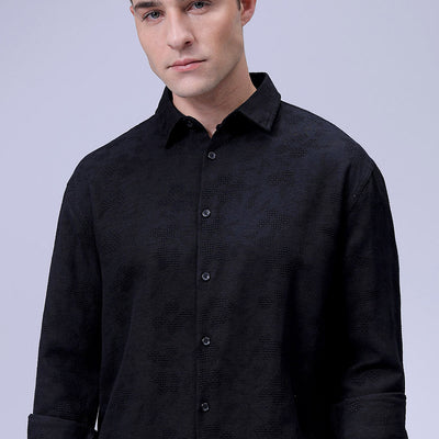 Men's Textured Relaxed Fit Shirt