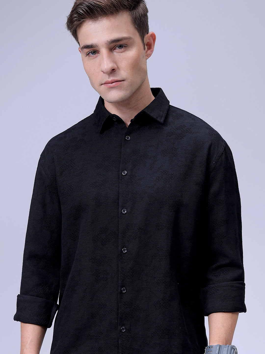 Men's Textured Relaxed Fit Shirt