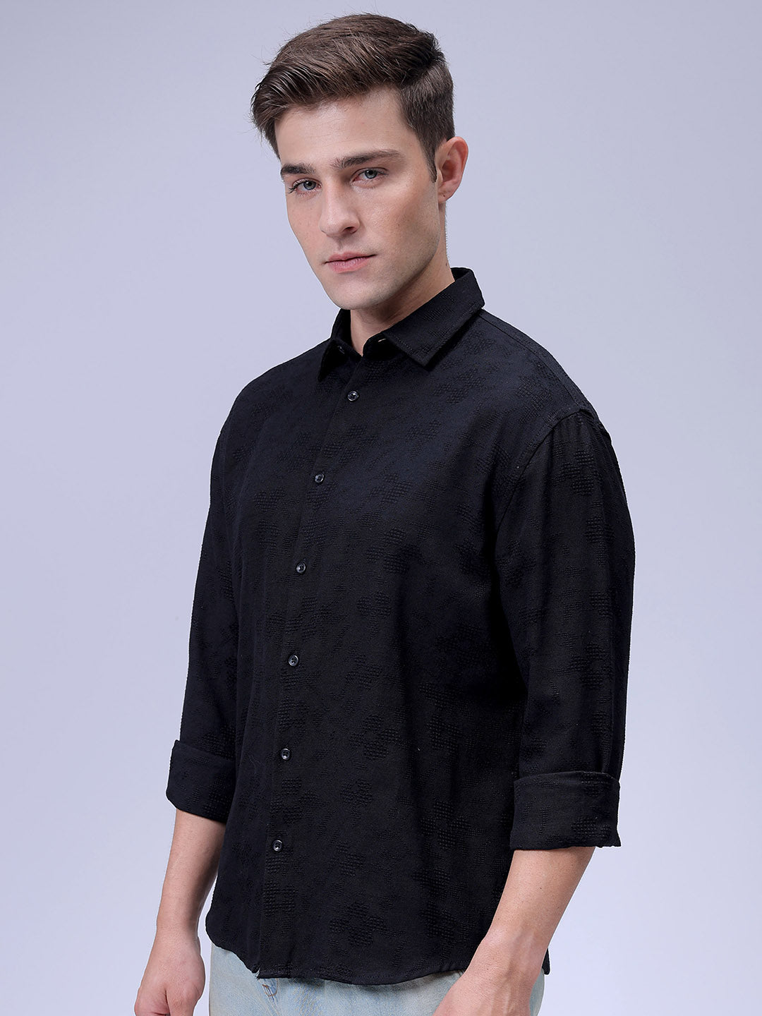 Men's Textured Relaxed Fit Shirt