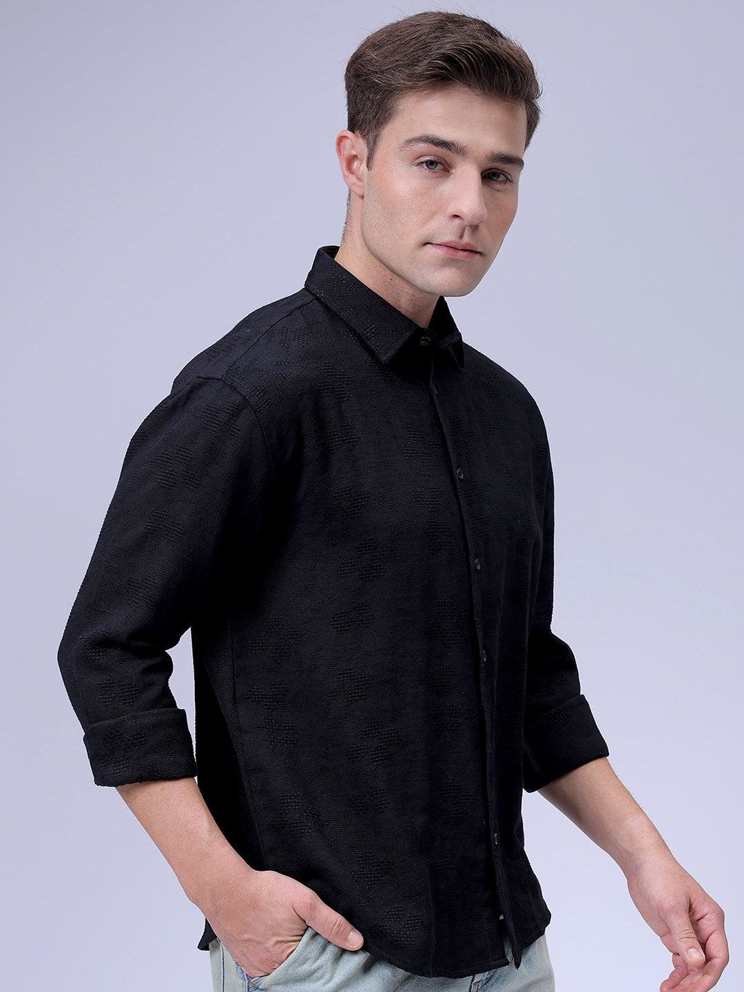 Men's Textured Relaxed Fit Shirt