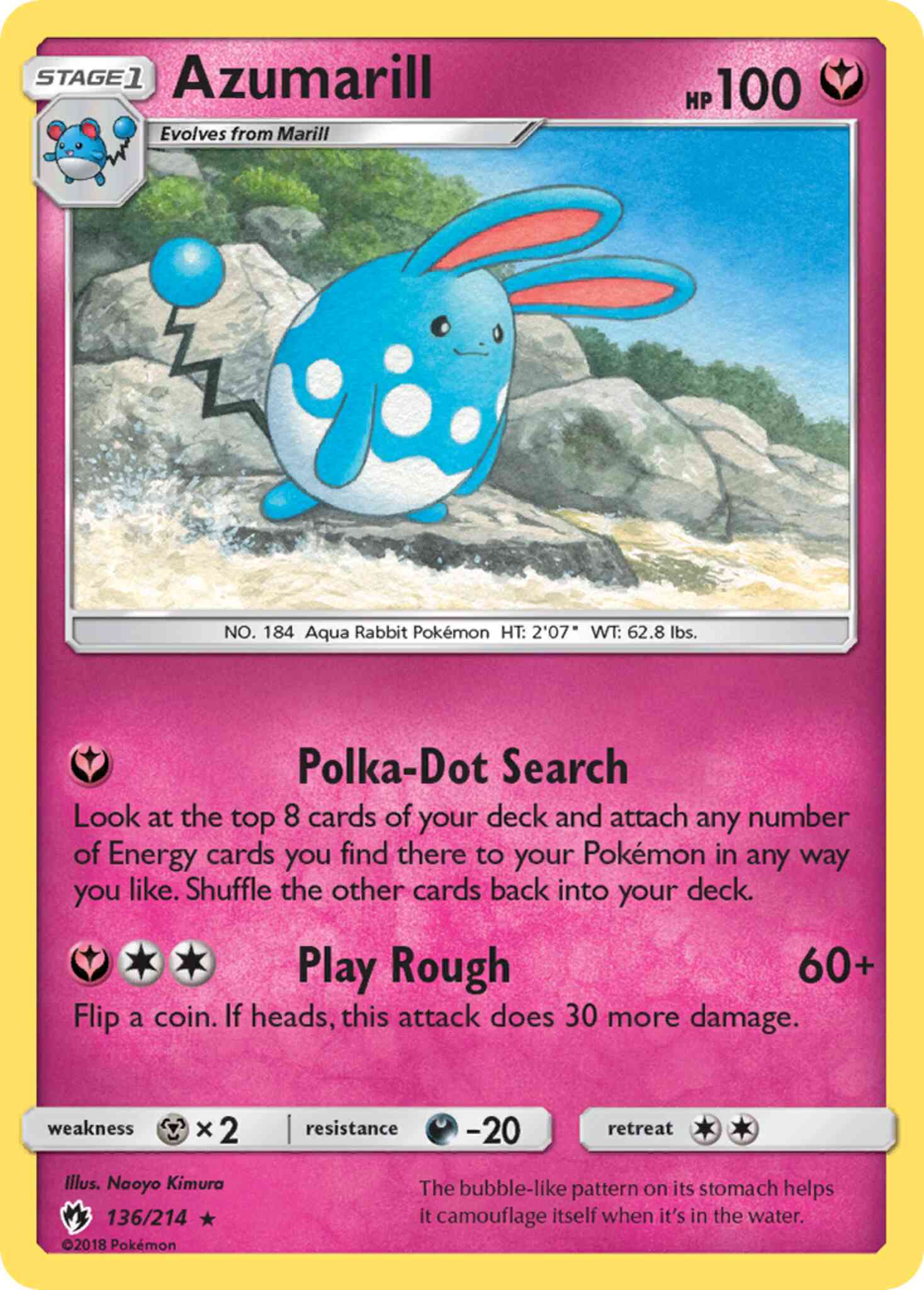 Azumarill - 136/214 - Rare [sm8-136] [Non-Holo]