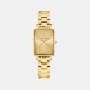 Ariane Women Quartz Gold Dial Analog Stainless Steel Watch 052J542