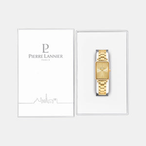 Ariane Women Quartz Gold Dial Analog Stainless Steel Watch 052J542